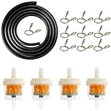 Benzinfilter, Kraftstofffilter, Benzinfilter Moped, 4 Stück Benzinfilter, 2m Benzinschlauch, 10...