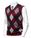 Herothorn Herren Diamant West Dick Strickweste Business Ärmellose Pullunder Wollweste Argyle...