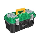 KIZQYN Werkzeugkoffer leer Toolbox Haushaltswartung Elektriker Werkzeugkasten mit Edelstahlschnalle...