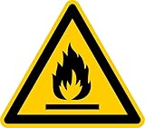Aufkleber Warnzeichen „Warnung vor feuergefährlichen Stoffen“ Folie nach ISO 7010 W021 | SL...
