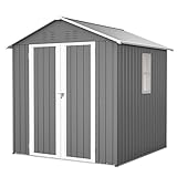 Thanaddo Metall Gerätehaus Gartenhaus 185x182x191cm, Geräteschuppen mit Fenster & Satteldach,...