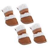HIAKDOFT 2 Paare Haustier Schneeschuhe aus Lammwolle Warme und rutschfeste Winter Hundeschuhe Kurze...