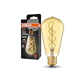 OSRAM Vintage 1906 Classic Edison FIL LED-Lampe, E27, Kugelform, gold, 4W, 300lm, 2000K, warmweiße...