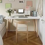 RiouPsithuric Moderner Schreibtisch aus braunem Holz und Metall für das Homeoffice, 39,5 x 20 Zoll...