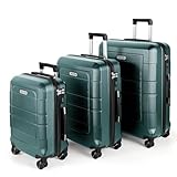 TANTOMI Kofferset 3 Teilig Hartschale aus ABS+PC – Reisekoffer Set mit 4 Drehbaren Rollen (360°),...