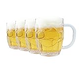 BETER LIFE Bierkrug 590 ml Bierkrug mit Griffen, Kunststoff Deutsche Biersteine, Schwere Große...