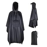 Wadlhk Regenponcho,Wasserdicht Regencape Damen/Herren, 3 in 1 Multifunktional Regenmantel...