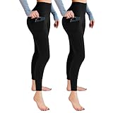 Leafigure 2er Pack Sport Leggings Damen High Waist Sporthose Damen Mit Taschen Gym Leggings...