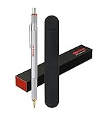 rOtring 800 Kugelschreiber, mittlere Spitze, schwarze Tinte, silberfarbener Schaft, nachfüllbar,...