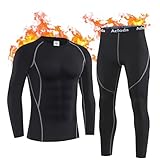Acfoda Thermounterwäsche Herren, Skiunterwäsche Winter Warm Thermowäsche Set Weich Atmungsaktiv...