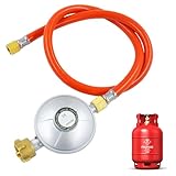 CLIUNT Gasschlauch mit druckminderer, 50mbar 150 cm Gruckminderer gasgrill, Gasschlauch...