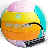 Beach Volleyball Apparel Offizieller Beachvolleyball ultrakompakter Ballpumpe (Rainbow + Ballpumpe)