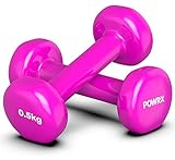 Vinyl Hanteln Paar (2 x 0,5 kg (Rosa)) Ideal für Gymnastik Aerobic Pilates 0,5 kg – 10 kg I...