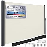 KESSER® Seitenmarkise ausziehbar Markise 180 x 300 cm Blickdicht Sichtschutz & Windschutz für...