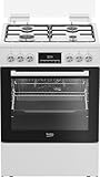 Beko FBM62320WDSL Freistehender Herd, Multifunktionsofen mit Gaskochfeld, 72 l Garraum-Volumen, 4...