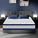 Matratze 140x200 cm Höhe 30cm, Oeko-TEX Zertifiziert, Härtegrad H3, Luxus Hybrid...