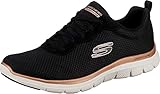Skechers Damen Flex Appeal 4.0 Brilliant View Walking-Schuh, Black Mesh Rose Gold Trim, 38 EU