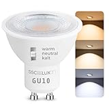 SSC-LUXon LumiFLEX LED Lampe GU10 dimmbar 6W mit drei einstellbaren Lichtfarben warmweiß,...
