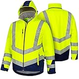 Safetytex Warnschutz Softshelljacke - Wind- und Wasserdicht - Atmungsaktiv - Hoch Sichtbar -...