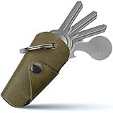 DORERO® Premium Schlüssel Organizer aus Echtleder mit Einkaufswagen-Löser, Leder Etui für 1-6...