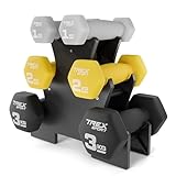 TREX SPORT Neopren Hanteln Set mit Hantelständer | Kurzhanteln 6er Set 2x1kg, 2x2kg, 2x3kg |...