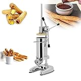 OFNHJK Kommerzieller spanischer Churro-Macher, 2/3 l manueller Churro-Füllstoff mit 5 Formen,...