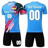 OPUTWDF Personalisiertes Handball Trikot & Shorts Set für Kinder, Jungen, Herren & Mädchen - Mit...