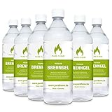 6 x 1L Brenngel für Gel Kamine & Gel Feuerstellen - Hergestellt aus Premium Bio-Ethanol 96,6% Vol....