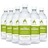 6 x 1L Brenngel für Gel Kamine & Gel Feuerstellen - Hergestellt aus Premium Bio-Ethanol 96,6% Vol....