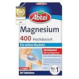 Abtei Magnesium 400 - hochdosiertes Magnesium - für aktive Muskeln - glutenfrei, laktosefrei und...