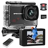 Apexcam M80 4K 60FPS 48MP Action Cam mit 128GB WiFi Karte 40M Ultra HD Unterwasserkamera Wasserdicht...
