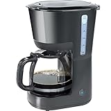 Filterkaffeemaschine Grau 1,5 L Kanne Permanent-Filter Tropfstopp 12 Tassen 1000 Watt