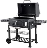 Holzkohlegrills, großer Premium-Grill, Stahlgrill, Holzkohle-Smoker-Außenwagen – mit Rädern und...