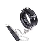 KUAIQI Unisex Halsband Leder，Ketten BDSM Sexspielzeug für Paare，Schwarz Halsband damen für sex...