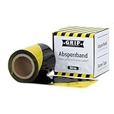 GRIP Eventbasics Absperrband reißfest, gelb-schwarz, 50 m x 70 mm, PE Absperrband im Abrollkarton,...