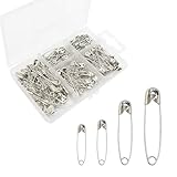 NXPUXP 150-teiliges Sicherheitsnadel-Set,4 Größen Silber Haltbar Sicherheitsnadeln,Haltbar...