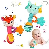 Firtink 2 Stück Baby Rassel 0-6 Monate, Rassel Baby, Greifling Baby Babyrassel Babyspielzeug 0-6...