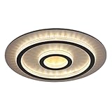 LED Deckenlampe dimmbar mit Fernbedienung Kristall Deckenleuchte grau gold Wohnzimmerlampe,...