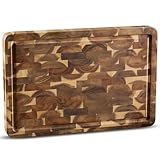 NAMTURE Hackblock Classic – Extra Dick 4 cm – Akazienholz Stirnholz Schneidebrett 45 x 30 cm –...