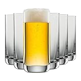 SCHOTT ZWIESEL Bierbecher Simple 345 ml (6er-Set), geradliniges Bierglas für Pils,...