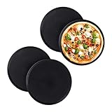 Relaxdays Pizzablech, 2er Set, rund, antihaftbeschichtet, Pizza & Flammkuchen, Carbonstahl,...