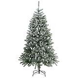 Juskys Künstlicher Weihnachtsbaum Talvi 180 cm mit Schnee & Metall Ständer, naturgetreu, einfacher...