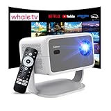 4K Beamer [Stereo-Lautsprecher/Autofokus/360° Drehbarer Stand] Video Beamer mit WiFi und Bluetooth...