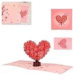 Hochzeitseinladungen 2 Stück 3D-Liebes-Kirschbaum-Gruß-Einladungskarten, lasergeschnittene...