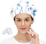 Damen-Arbeitskappe, violetter Schmetterling, verstellbar, mit Schweißband und elastischem...