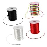 SEWACC 4 Rollen Gewachste Polyester-Kordel Geflochtene Schmuckfaden für DIY Armband...