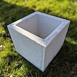 FABRIQ Große Stein Pflanzkübel 34 cm – Quadratische Blumenkübel 40x40 cm – Massiver Steinguss...