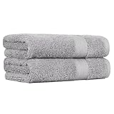 Amazon Basics 2 Handtücher für Badezimmer, farbecht, 100 % Baumwolle, weich, saugfähige...