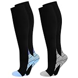 2 PAAR Kompressionsstrümpfe Damen Herren, Kompressionssocken Stützstrümpfe CompressionSocks...