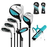 COSTWAY 6-teiliges Kinder Golfschläger Set, Rechtshand Golfschlägersätze mit Golftasche &...